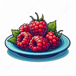 Raspberries on a plate