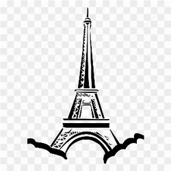 Eiffel tower hand drawn on transparent background PNG