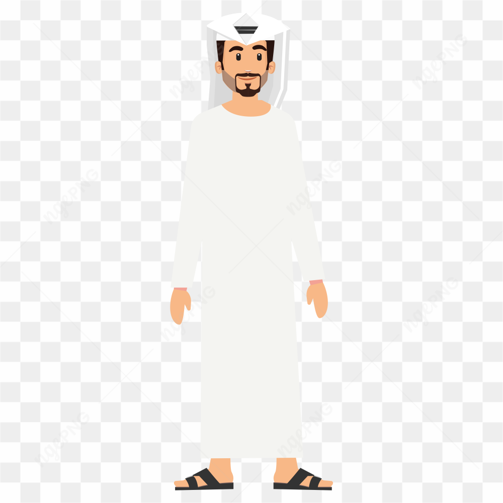 Arab businessman isolated on transparent background PNG