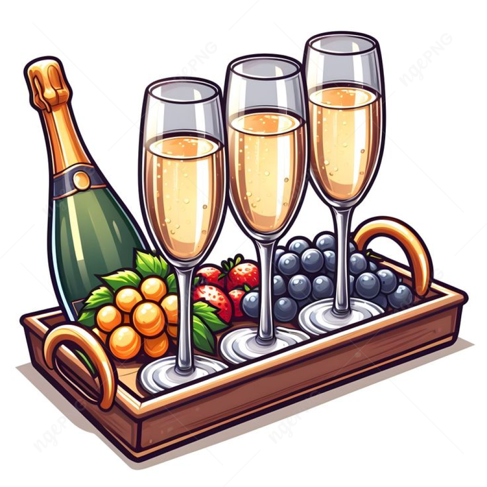 Champagne and berries