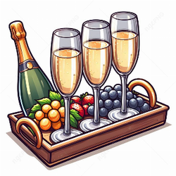 Champagne and berries