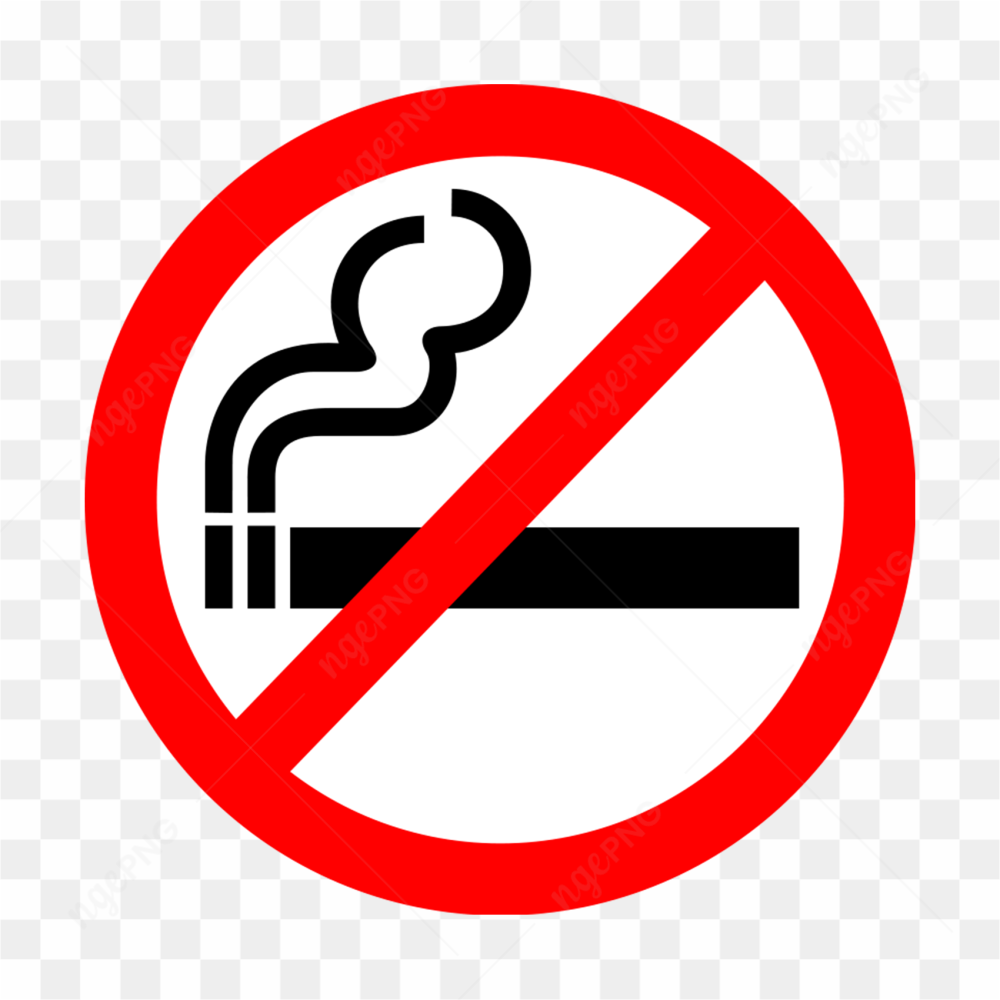 No smoking red sign isolated on transparent background PNG