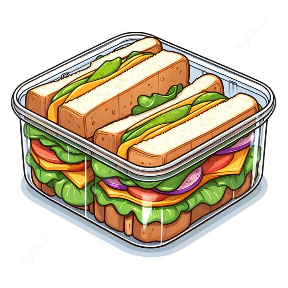 Box with delicious sandwiches