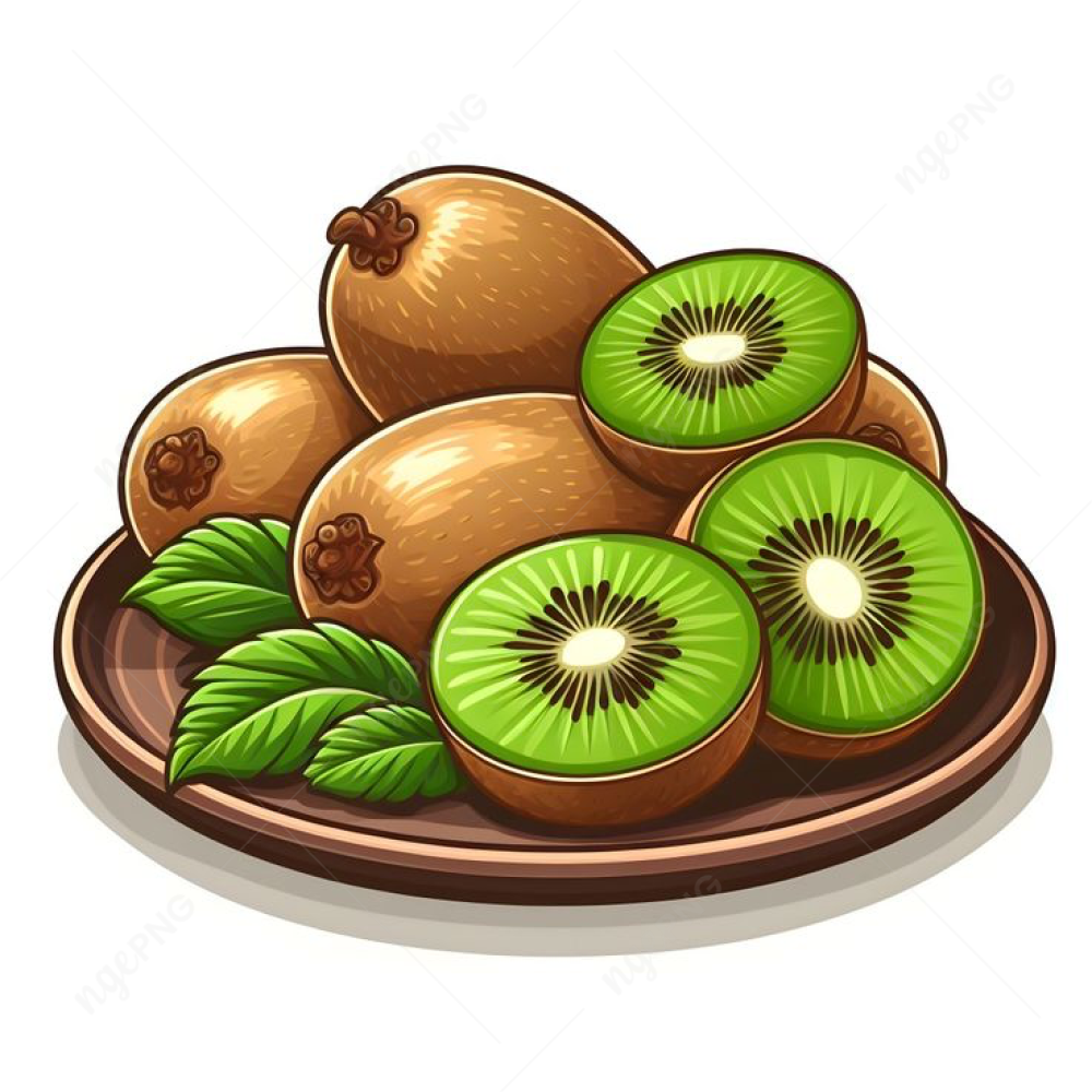 Plate with kiwi