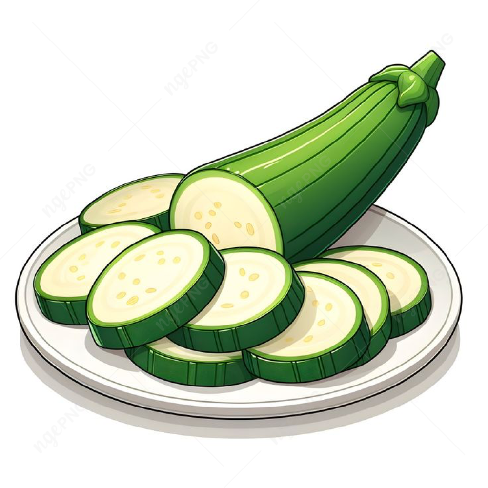 Raw cut zucchini