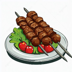 Juicy kebab with vegetables