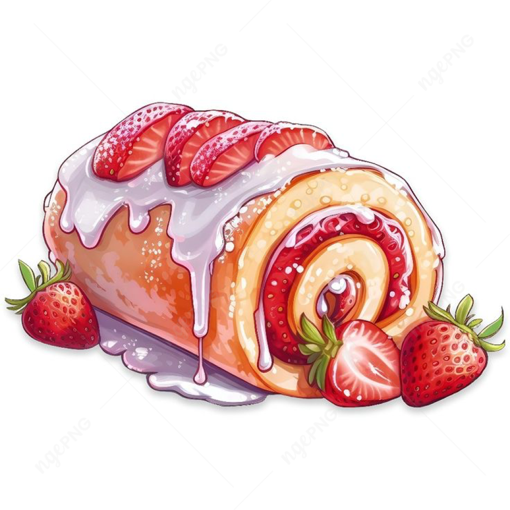 Sweet strawberry roll