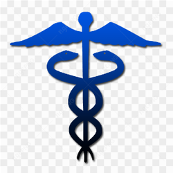 Rod of asclepius blue