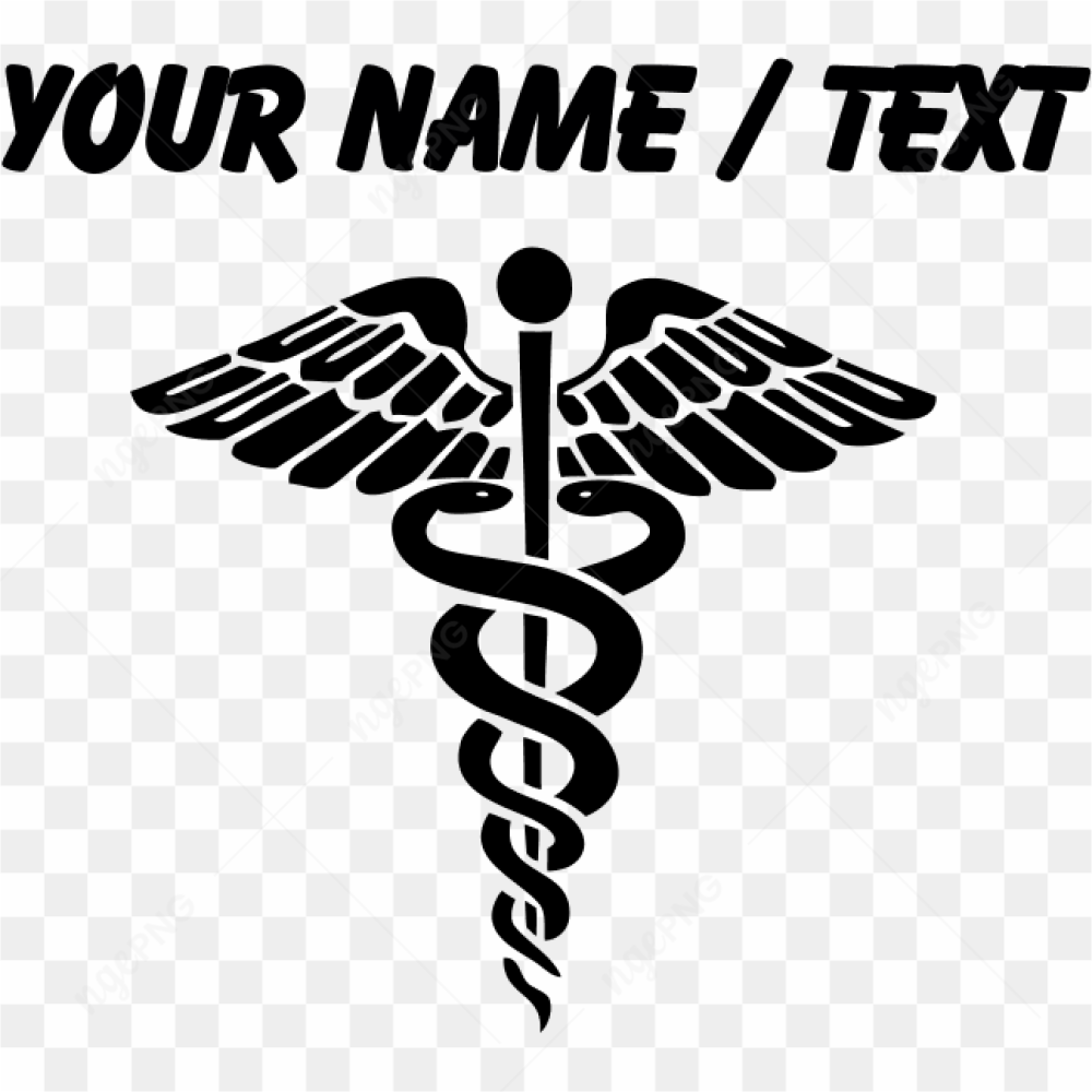 Rod of Asclepius logo with name