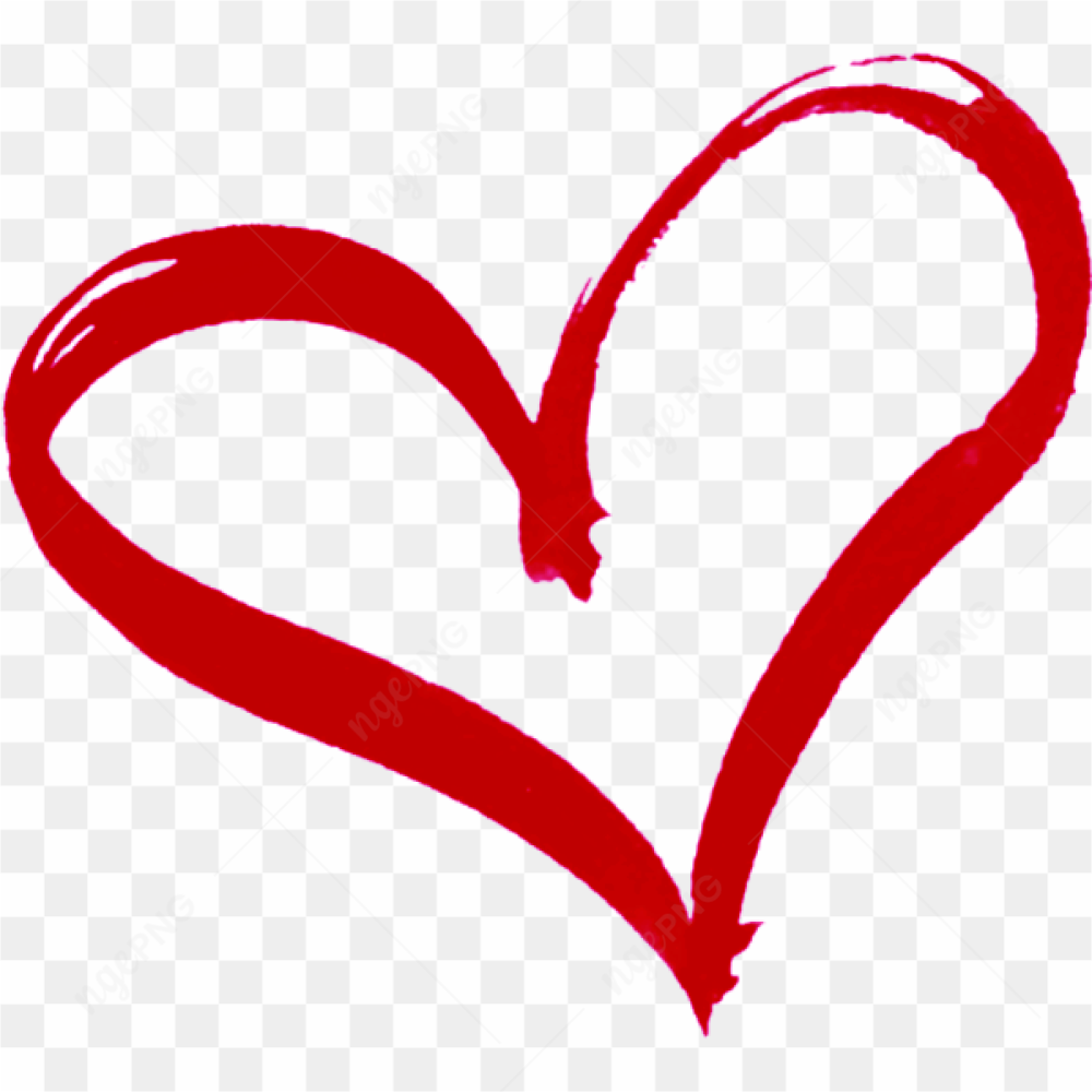 Heart red drawing