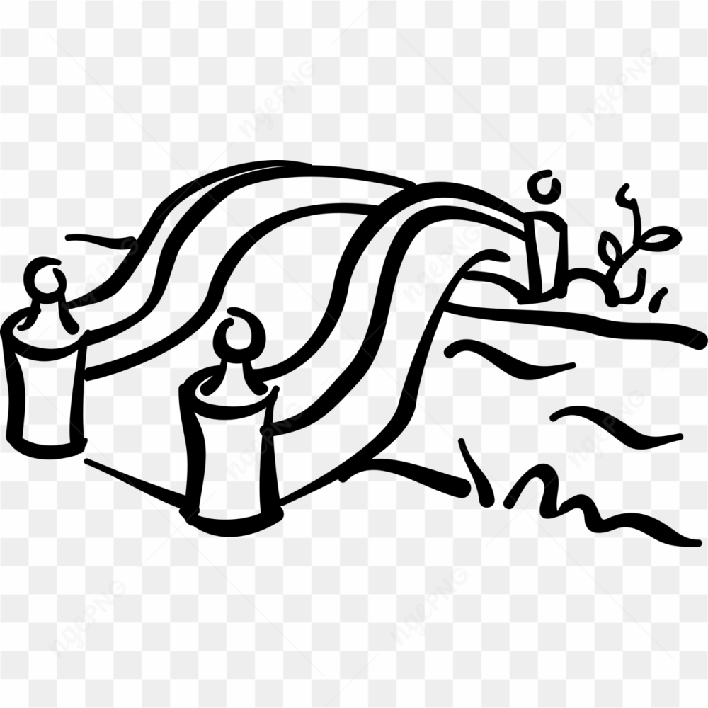 Bridge over stream clipart