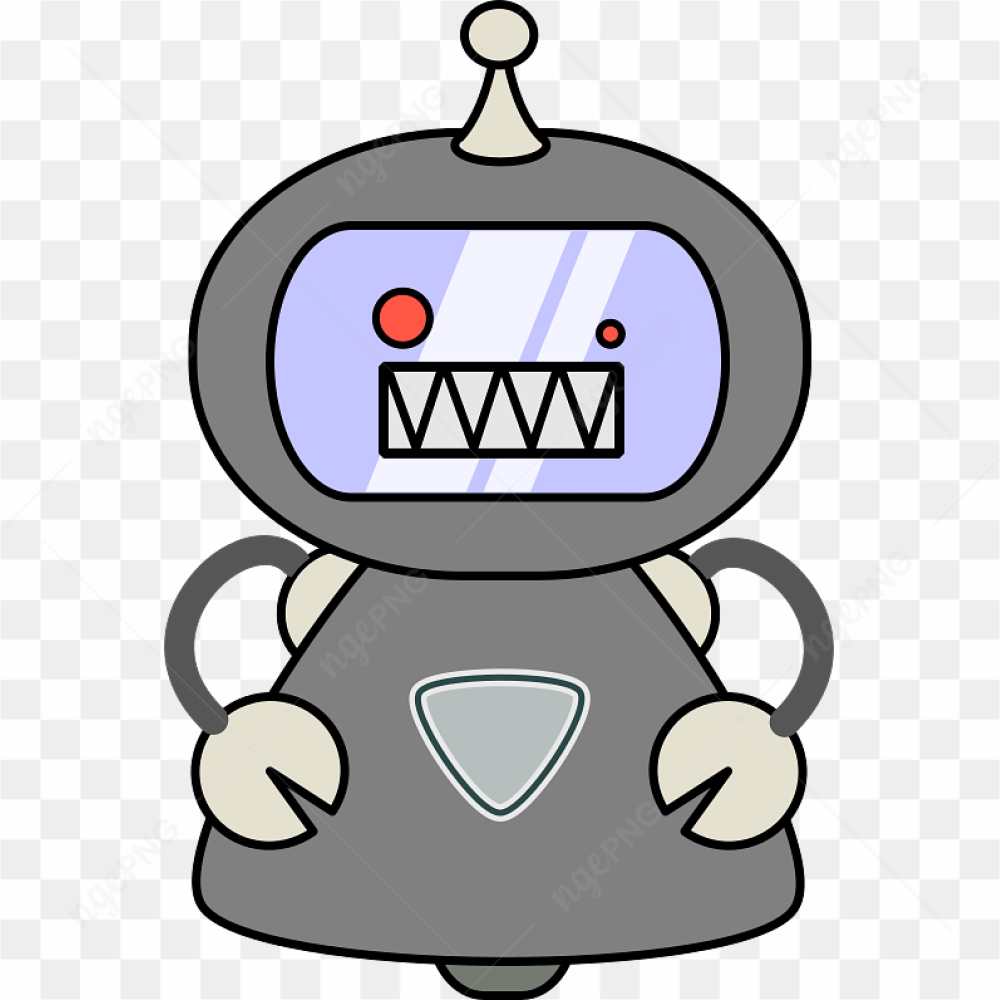 Angry grey robot