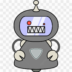 Angry grey robot