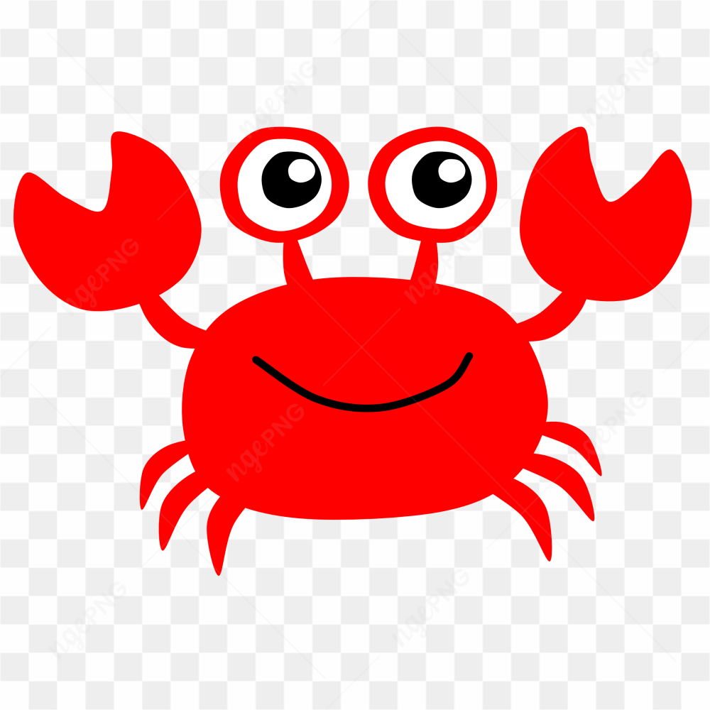 Cartoon crab red