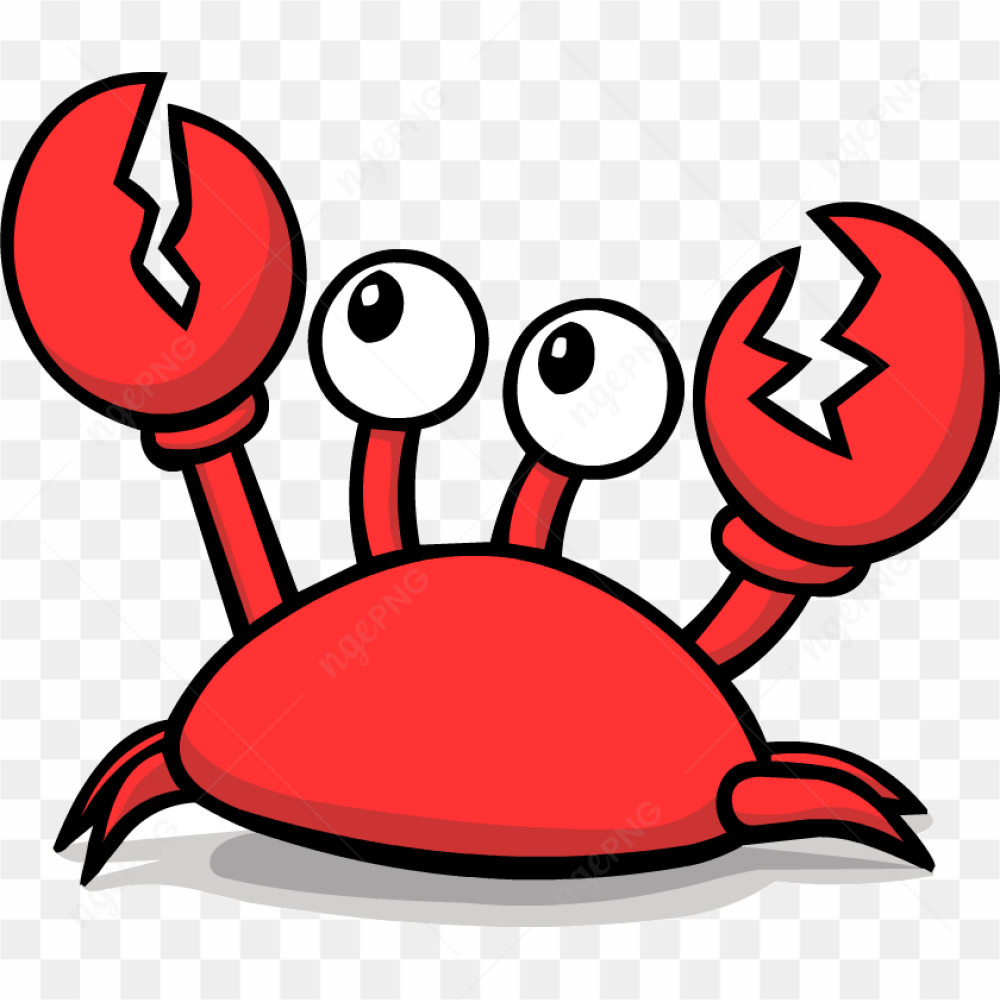 Cartoon crab red