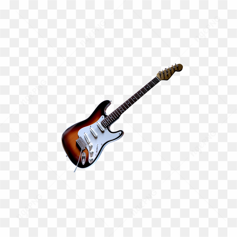 Guitarra eltrica castanha e branca