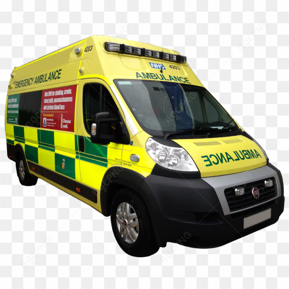 Ambulance jaune et verte