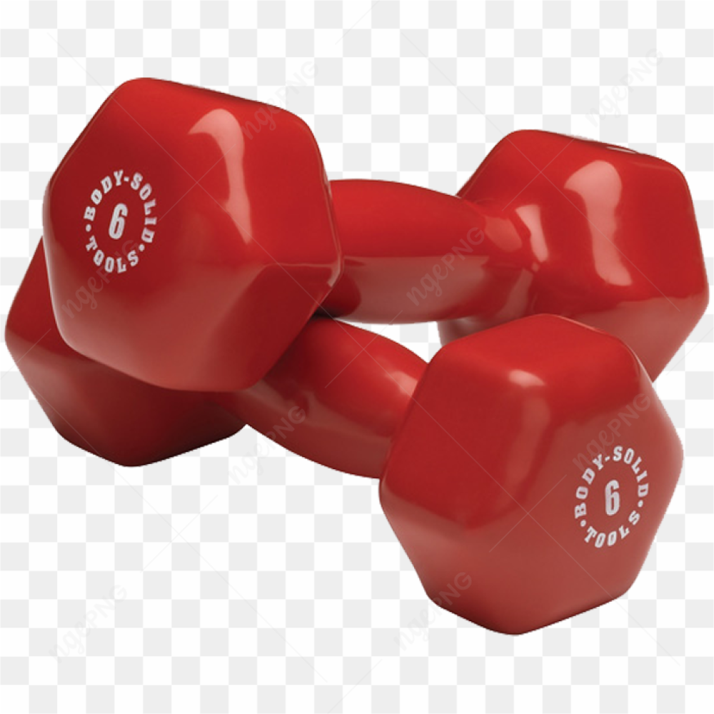 Paire d\'haltres rouges en vinyle pour la musculation
