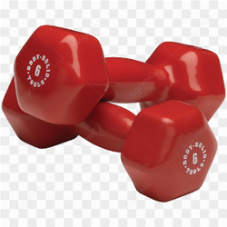 Paire d\'haltres rouges en vinyle pour la musculation