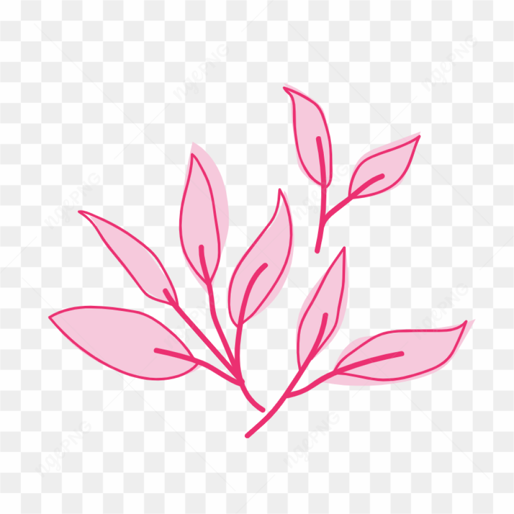 Drawn red leaves