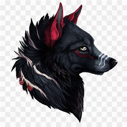 Black red wolf