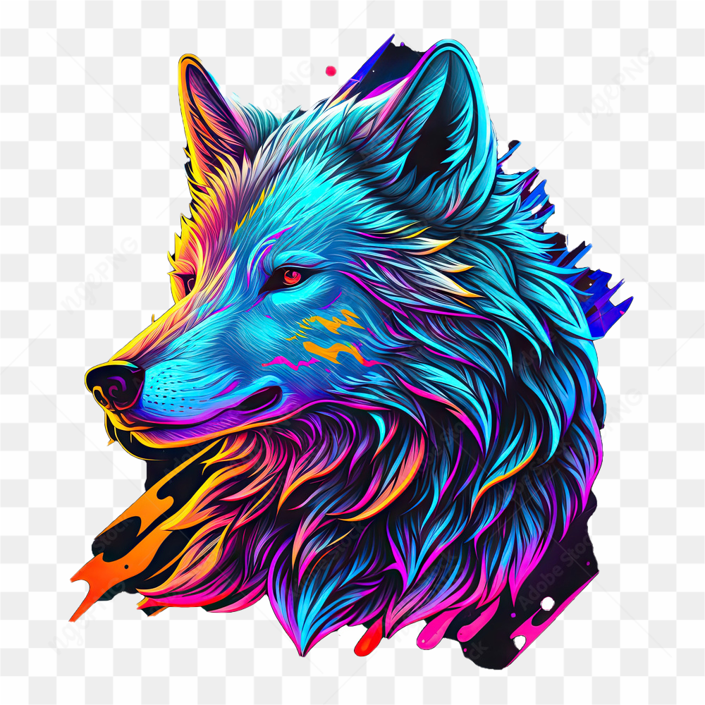 Wolf neon image