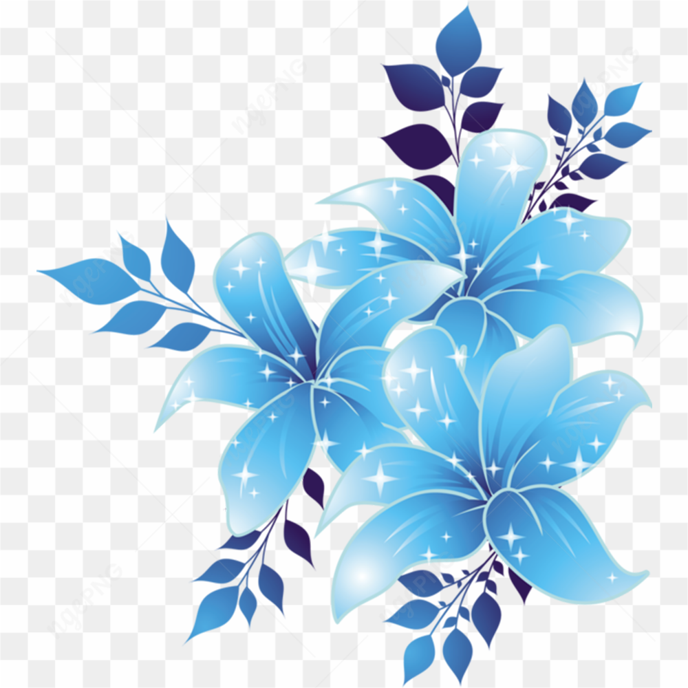 Art flower neon blue