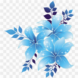 Art flower neon blue