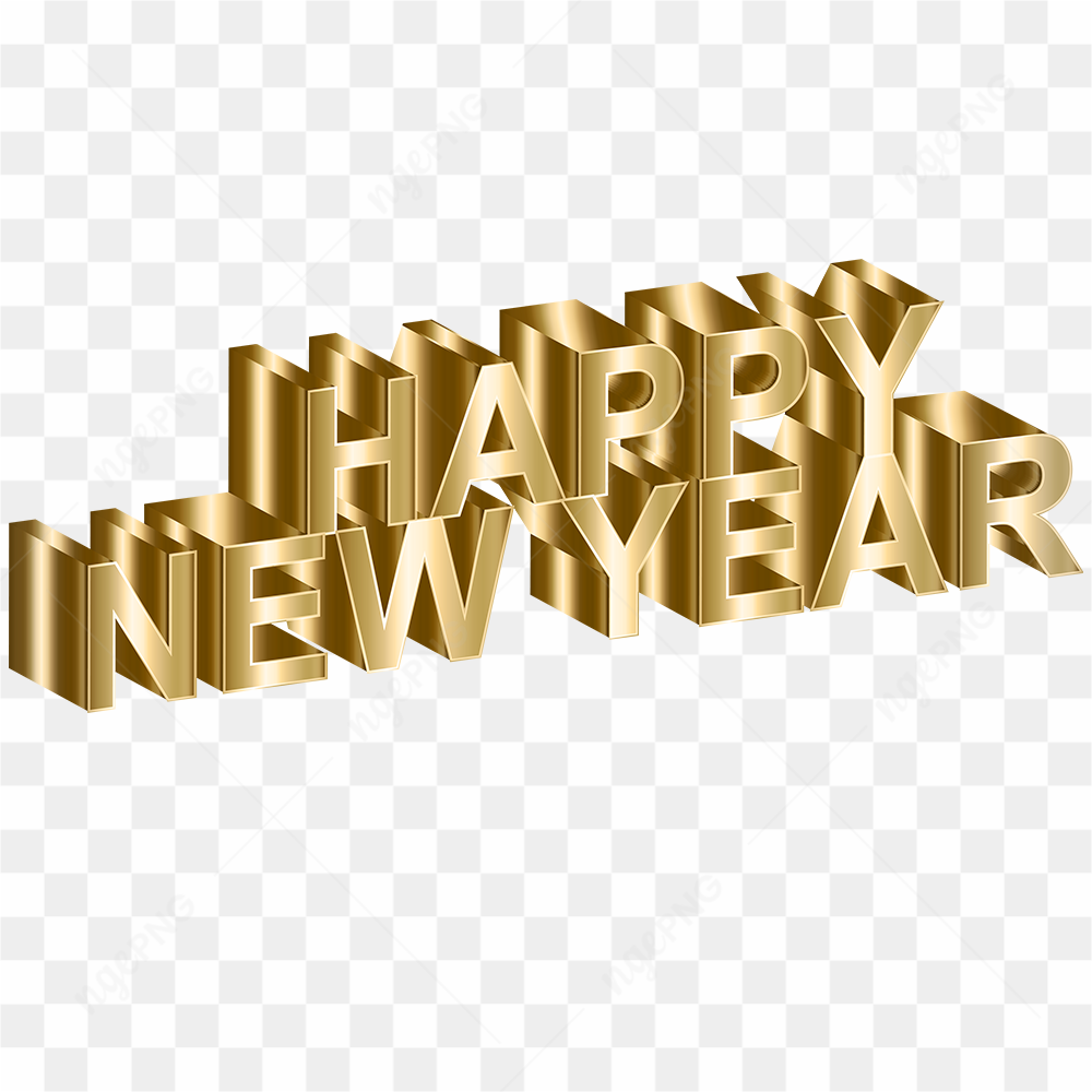 Happy new years gold text