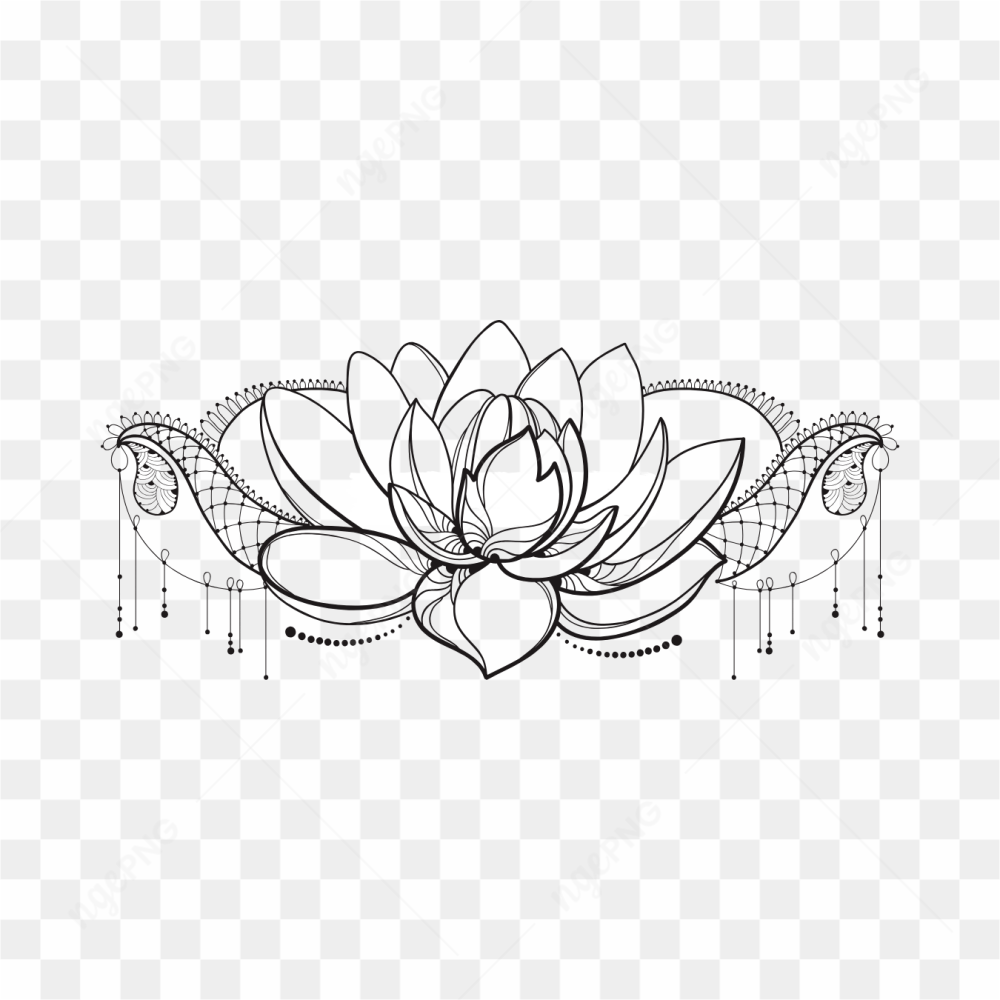 Sketsa bunga mekar cantik