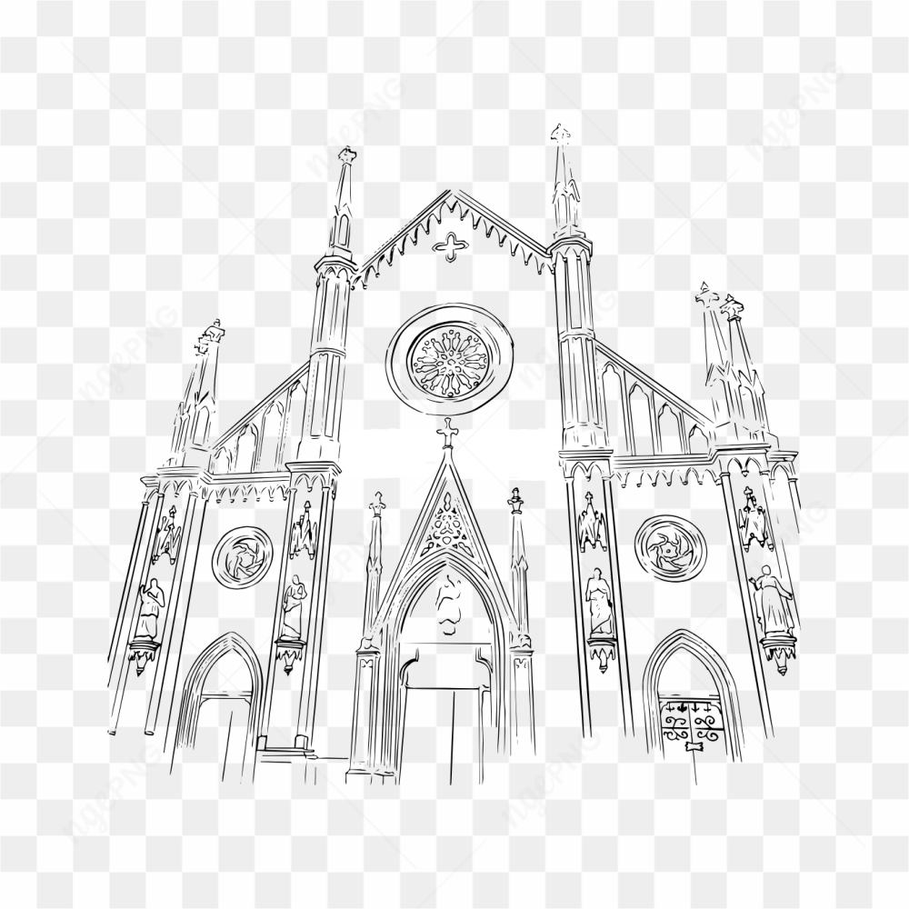 Sketsa gereja katedral