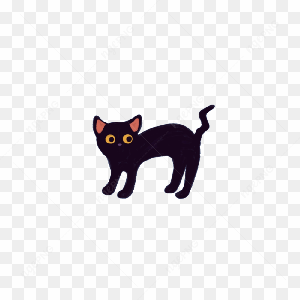 Pretty black cat sticker