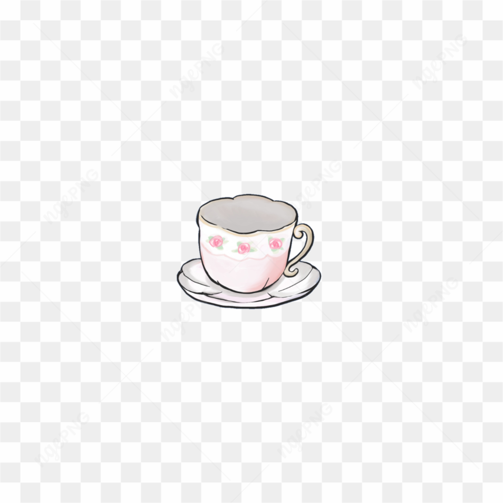 Pretty tea tableware sticker