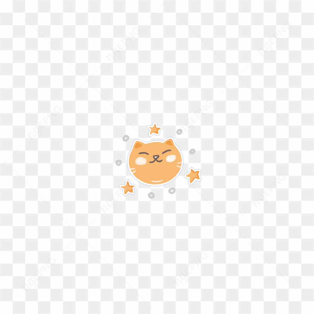 Cute orange cat sticker
