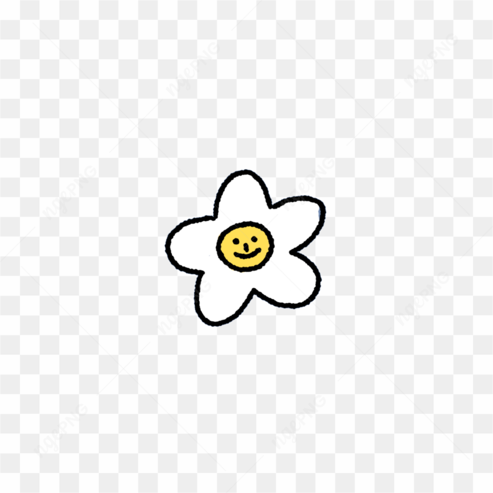 Cute white flower sticker