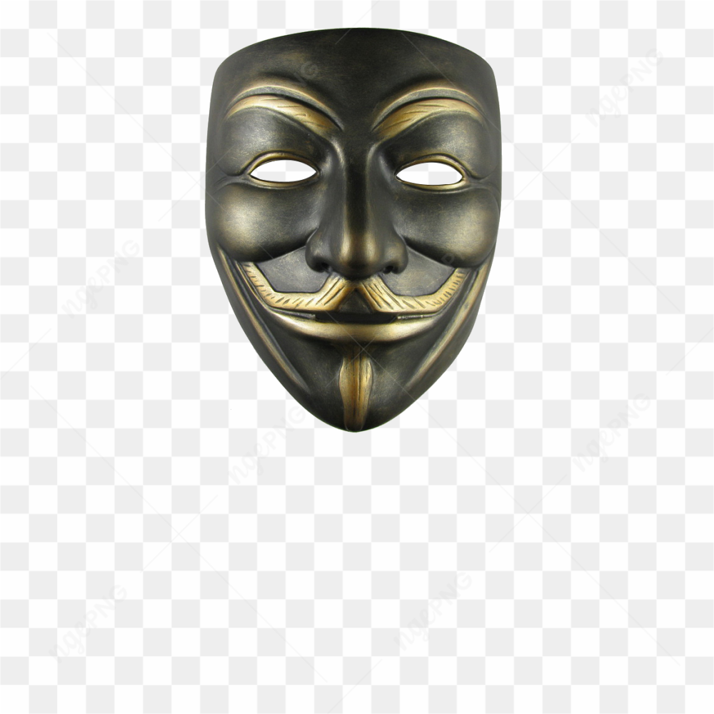 Masque V pour Vendetta noir et or