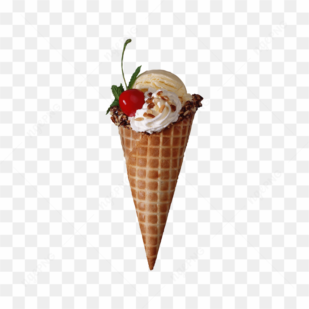 Ice cream with cherry