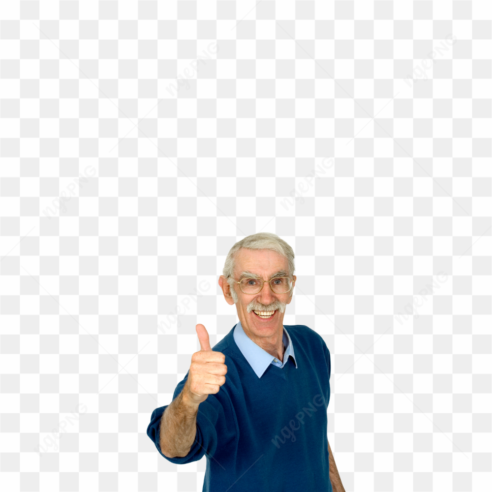 Old man wearing blue