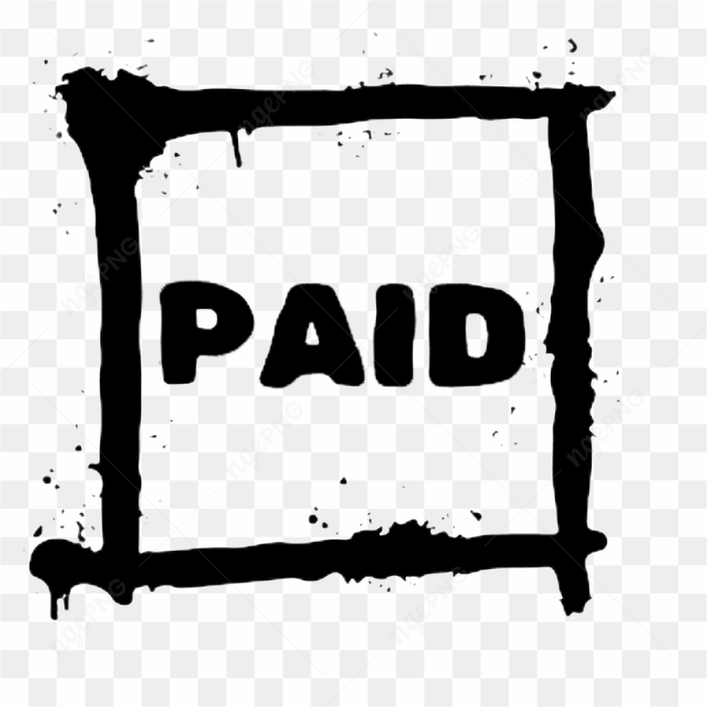 Paid Stamp Frame Black Tshirt Sticker