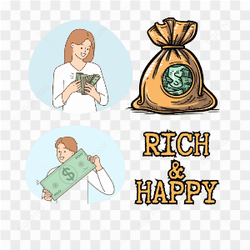 Happy Rich Vector Logo Tshirt Sticker Abundance
