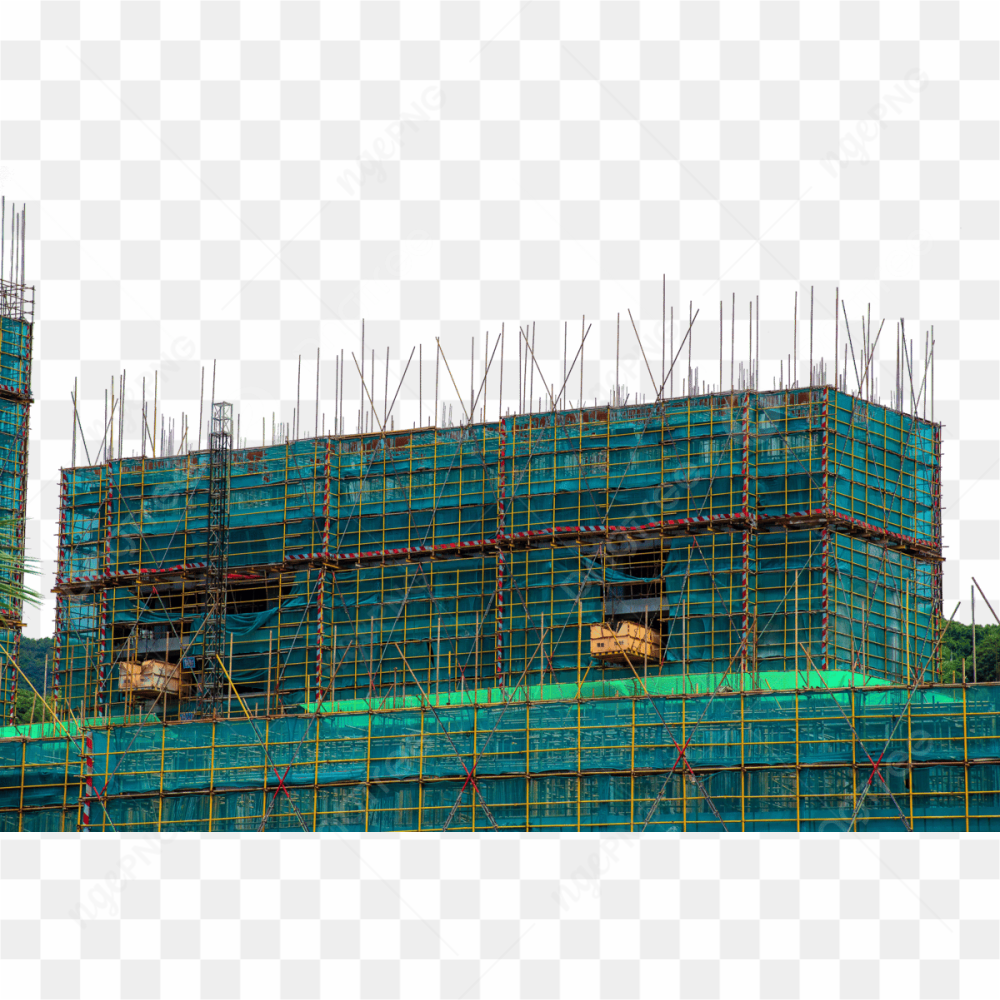 Edifice in construction transparent