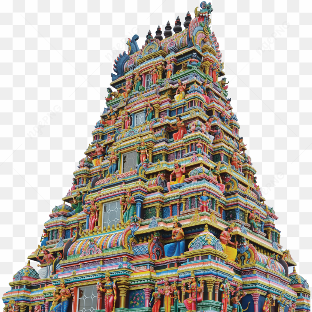 Colorful hindu temple gopuram