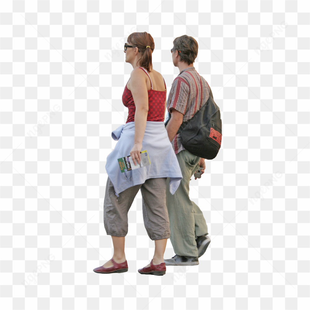 Tourists walking no background