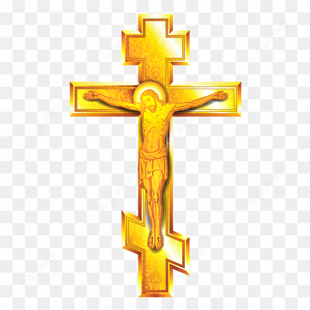 Golden cross clipart