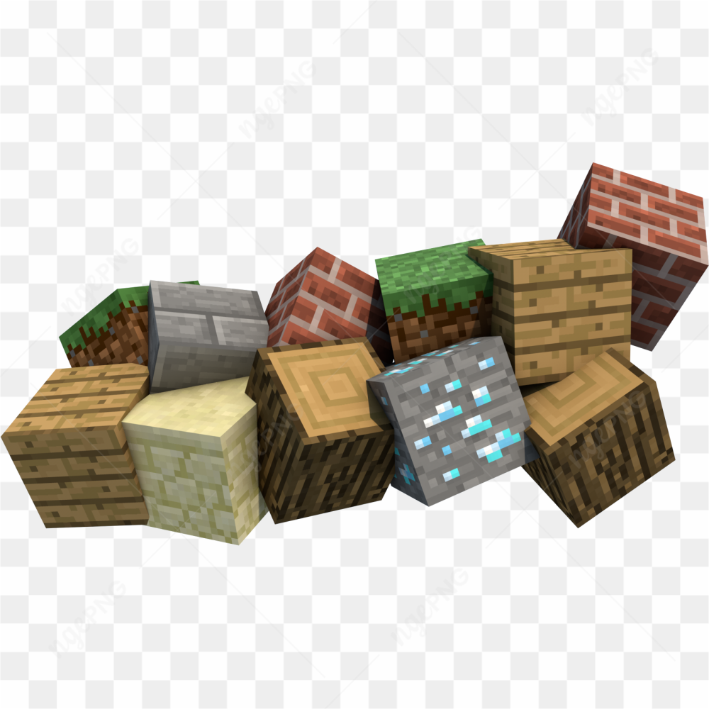 Several minecraft blocks