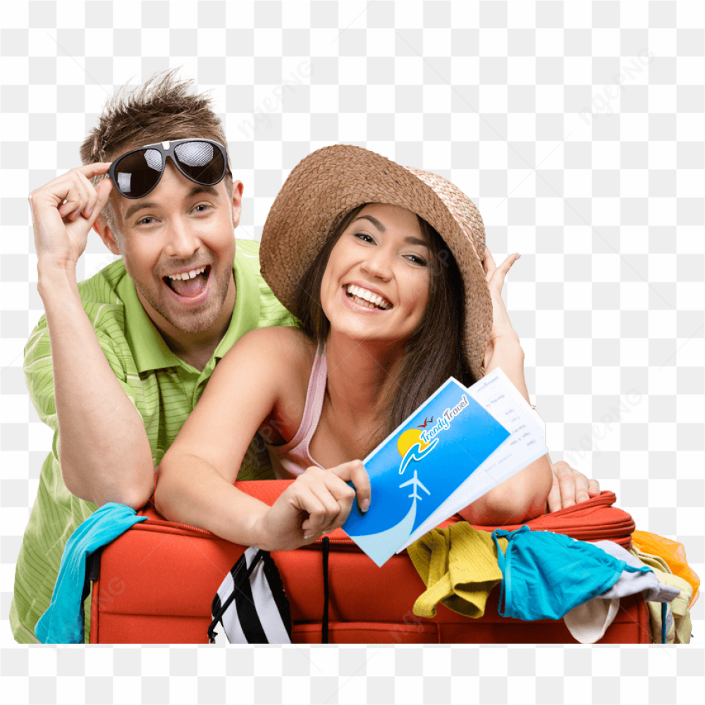 Two tourists posing for a picture