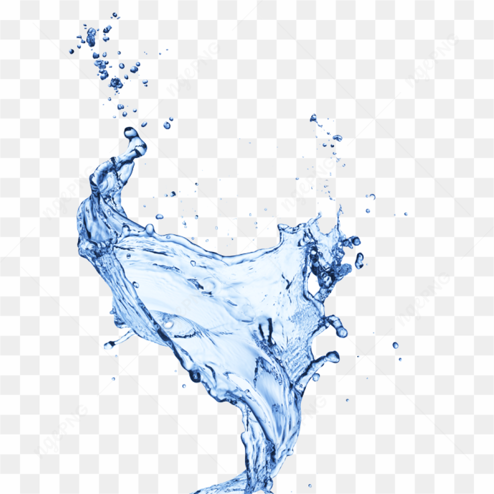 Splashing water droplets