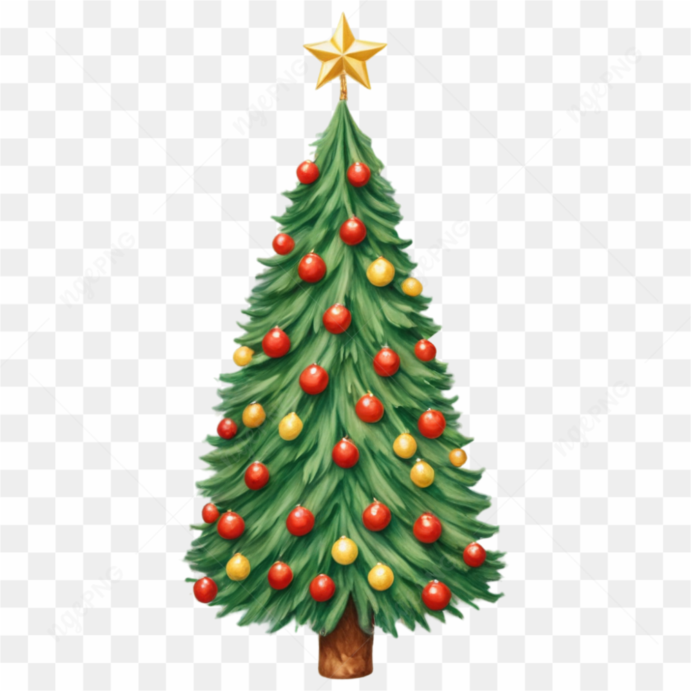 Christmas tree decorations clipart