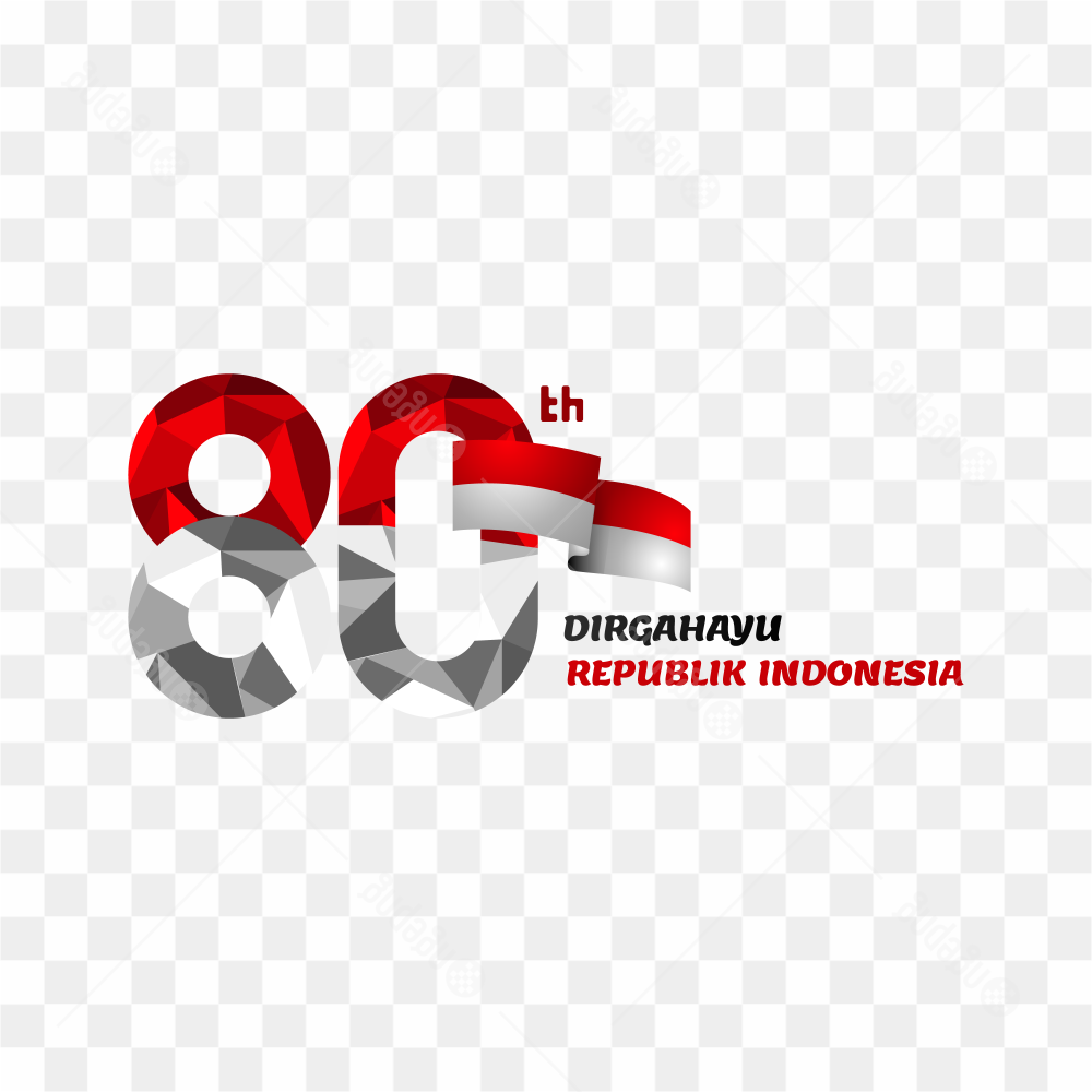 Polygonal Logo Anniversary Of Ri 80th Indonesia Design Vector