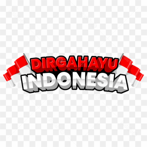Dirgahayu Indonesia Letter In Red And White Color With Flag Vector
